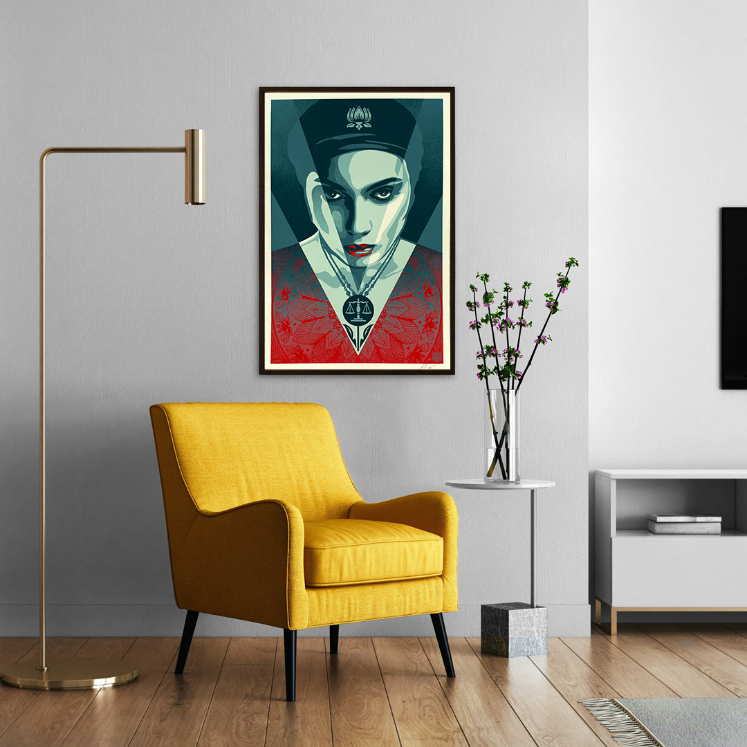 Justice Woman Signed Offset Lithograph
