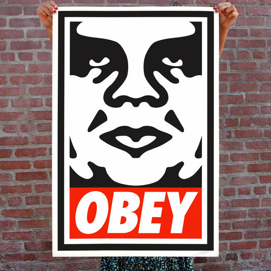 Person holding OBEY ICON Signed Offset Lithograph