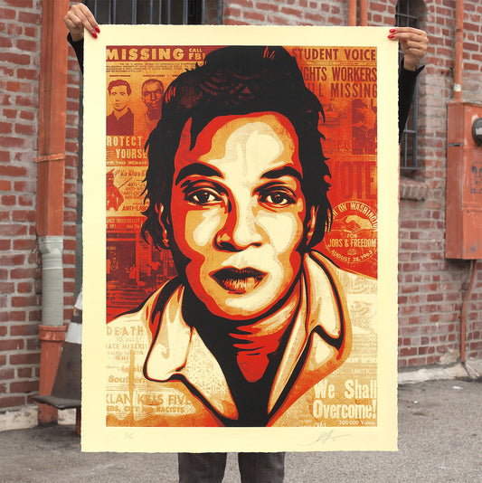 Person holding Large Format VOTING RIGHTS Serigraph