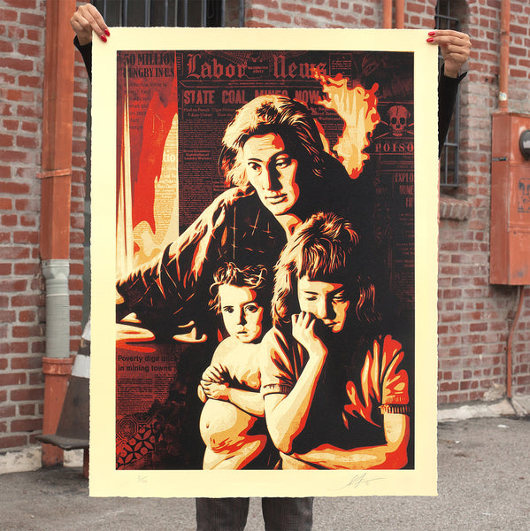 Person holding TWO AMERICAS Large Format Serigraph