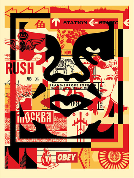 OBEY 3-FACE COLLAGE 18x24 Signed Offset Lithograph Set 2nd one