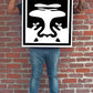 Person holding OBEY 3-FACE (White) Signed Lithograph Set