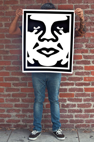 Person holding a second OBEY 3-FACE (White) Signed Lithograph Set
